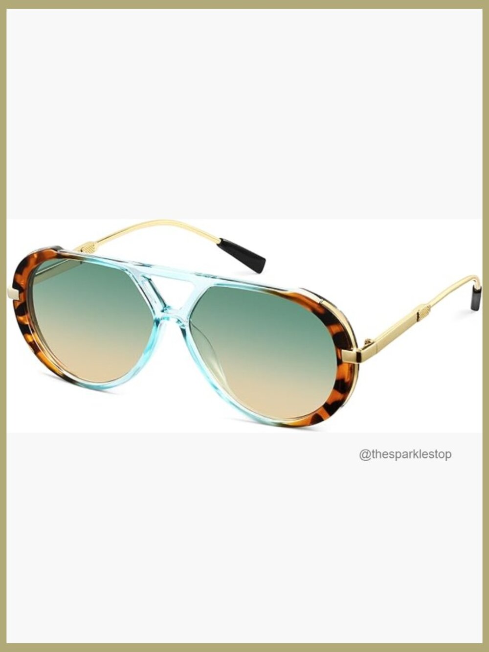 Oversized Square Flat Top Aviator Sunglasses Retro 70s Shades